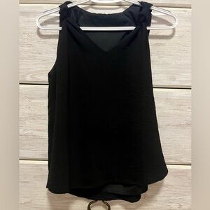 Elegant Black Knotted Tank Top - Size S